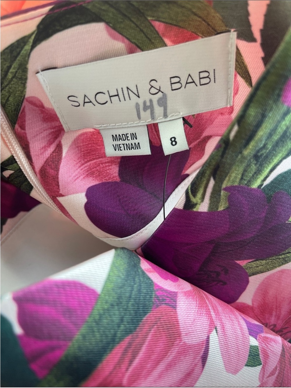 ✨NEW✨SACHIN BABI Rori Floral Tiered Gown in CASA BLANC Mikado Maxi Dress - Picture 8 of 11